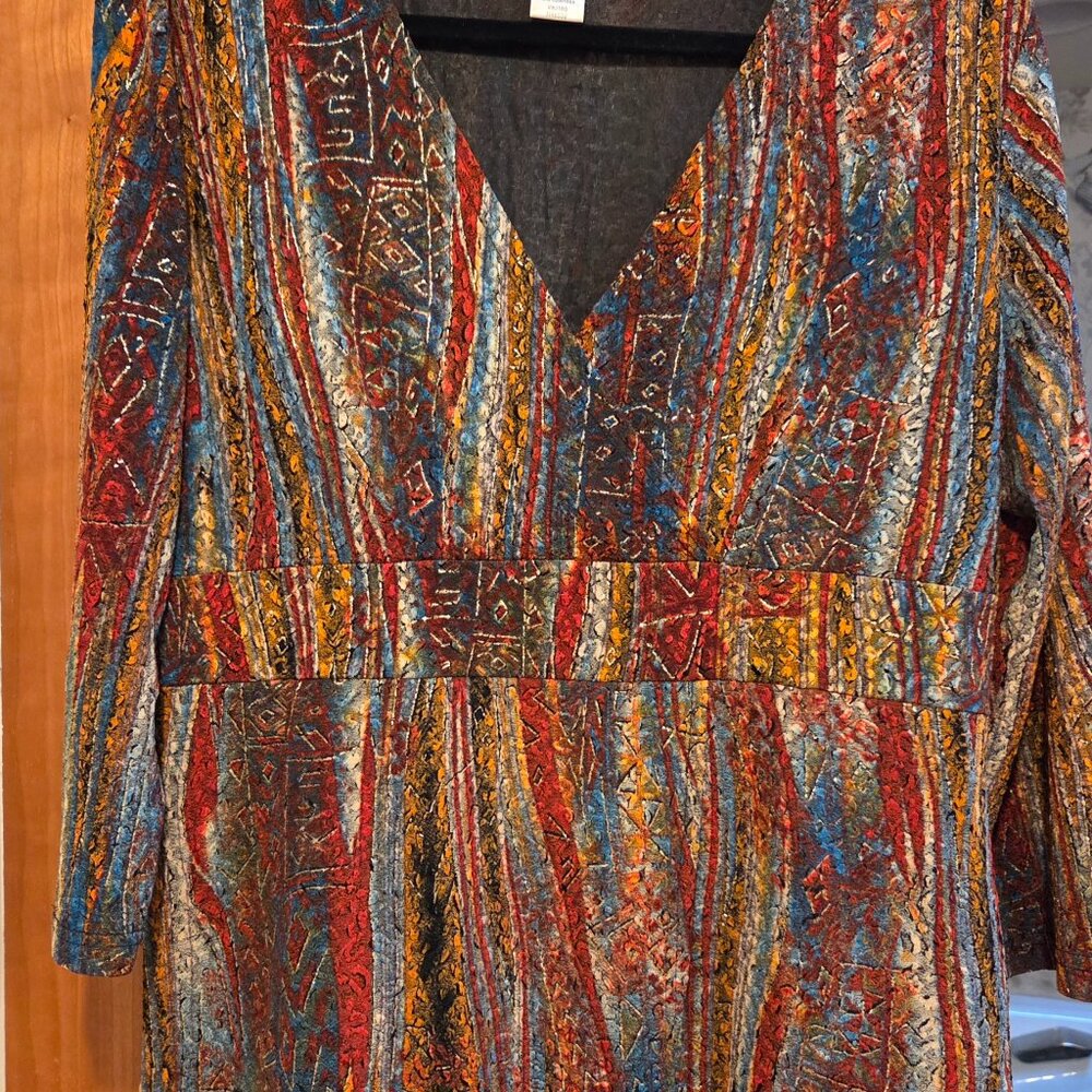 Faux Wrap Top - medium - gorgeous fabric - EUC
